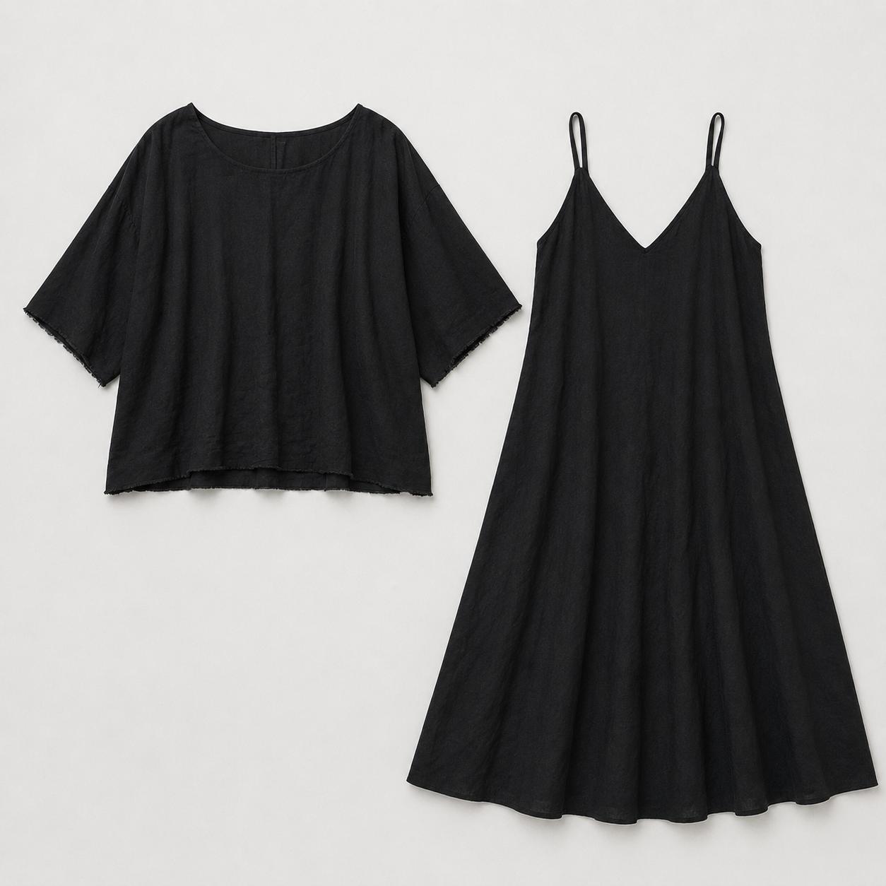 Naomi Minimalist Layered Midi Dress