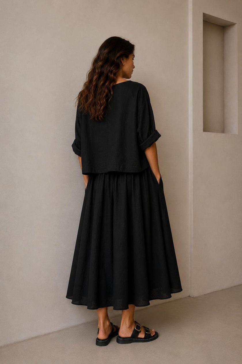 Naomi Minimalist Layered Midi Dress