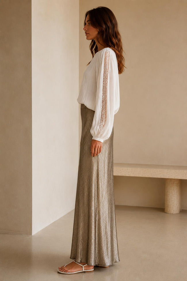 Ava Satin Maxi Skirt