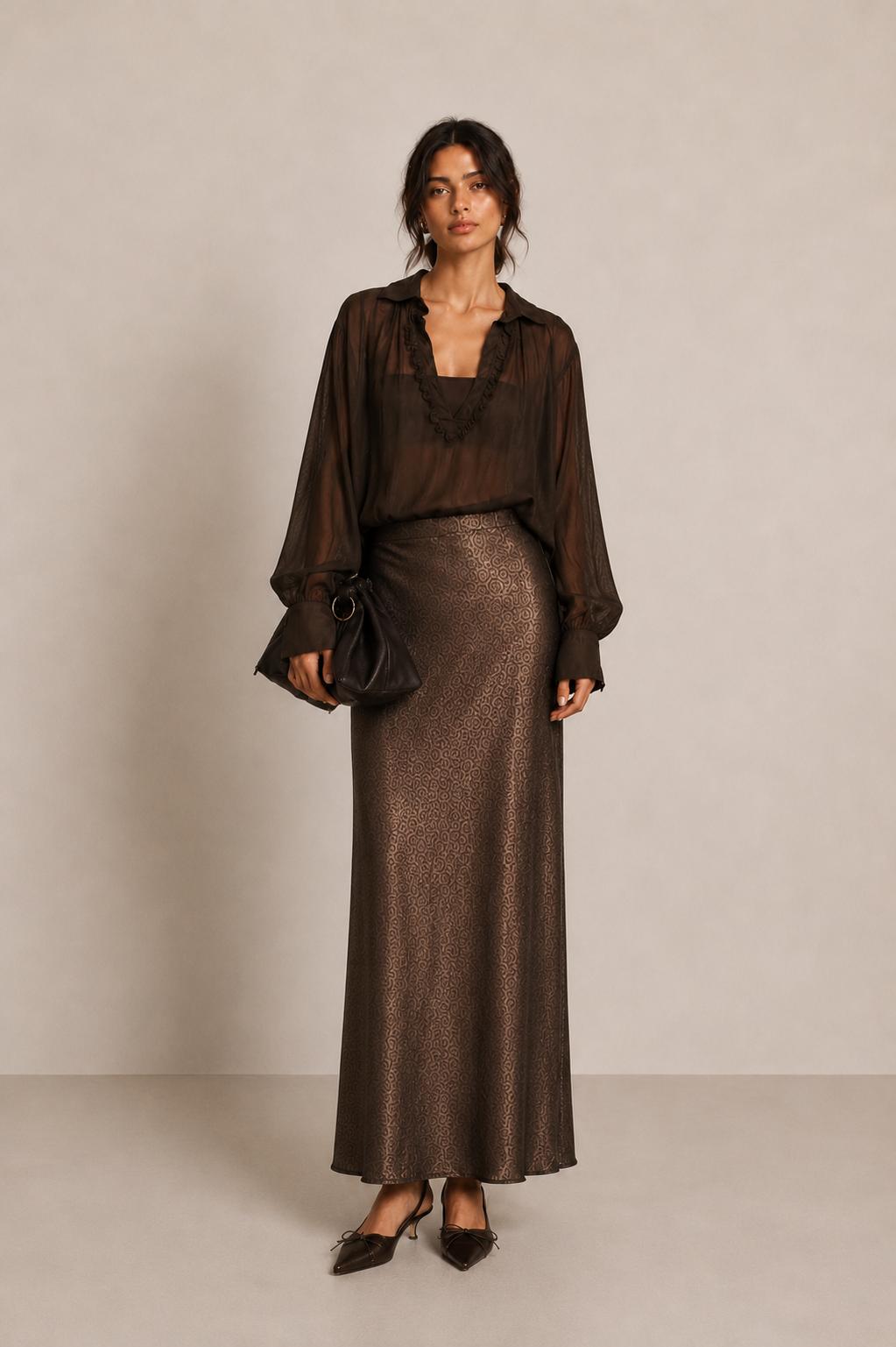 Ava Satin Maxi Skirt