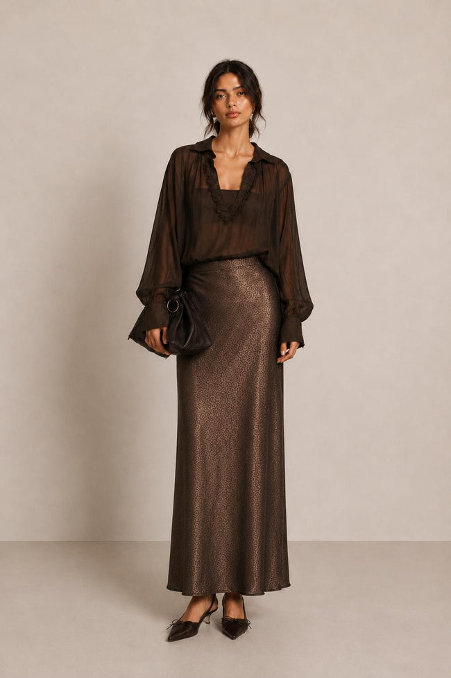 Ava Satin Maxi Skirt