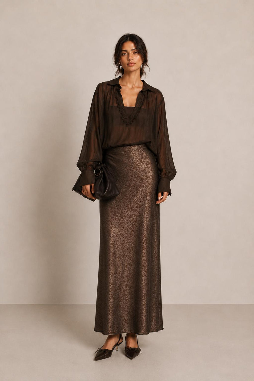 Ava Satin Maxi Skirt
