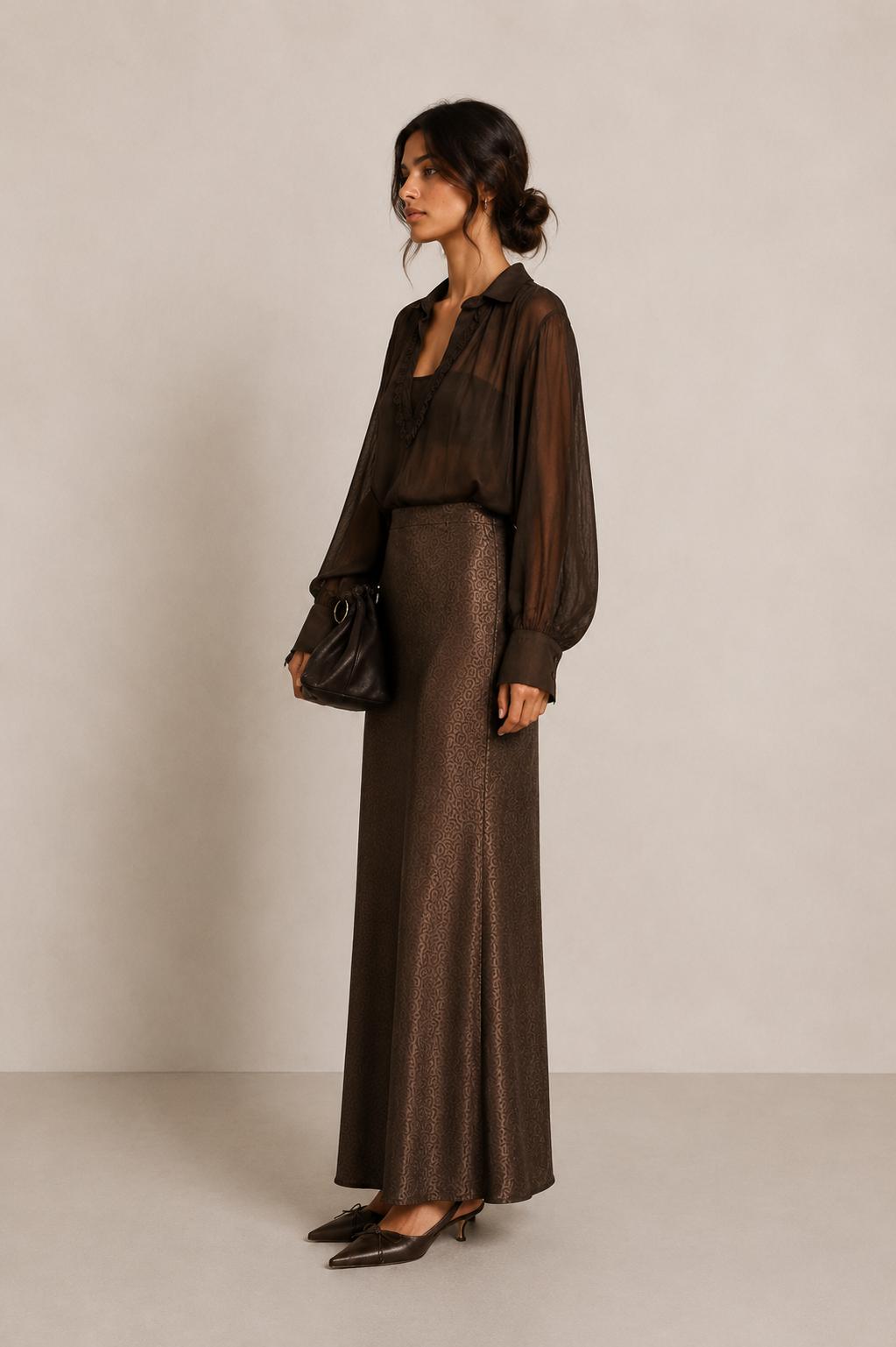 Ava Satin Maxi Skirt