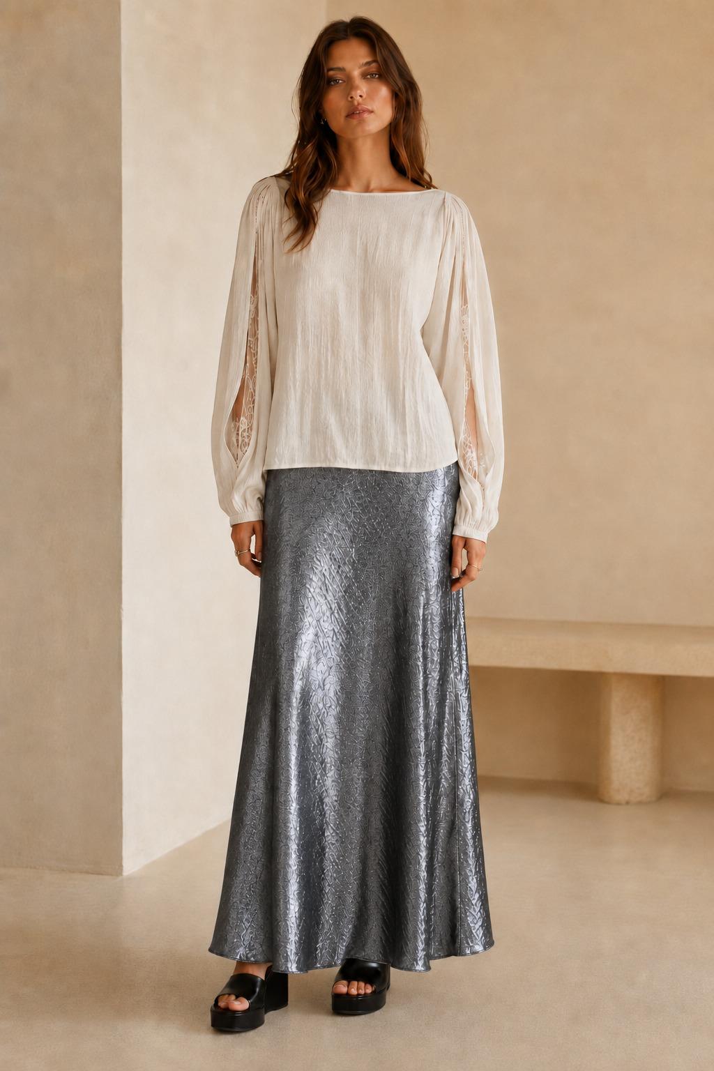 Ava Satin Maxi Skirt