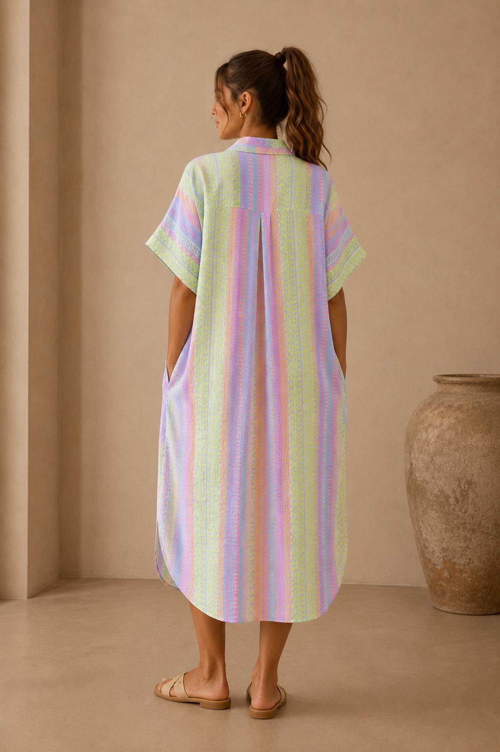 Gigi Striped Oversized Shirt Dress