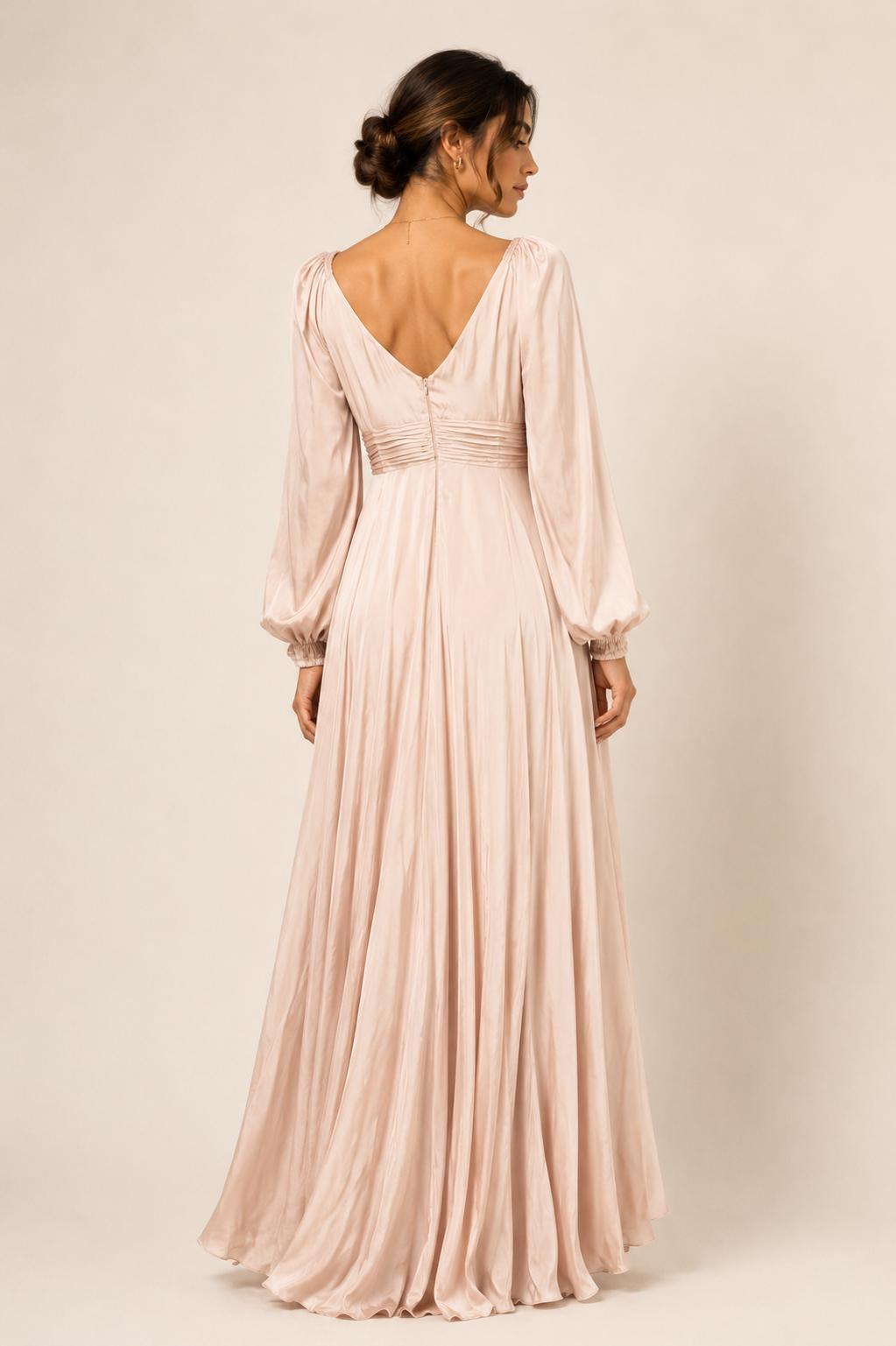 Tina Long Sleeve Evening Maxi Dress