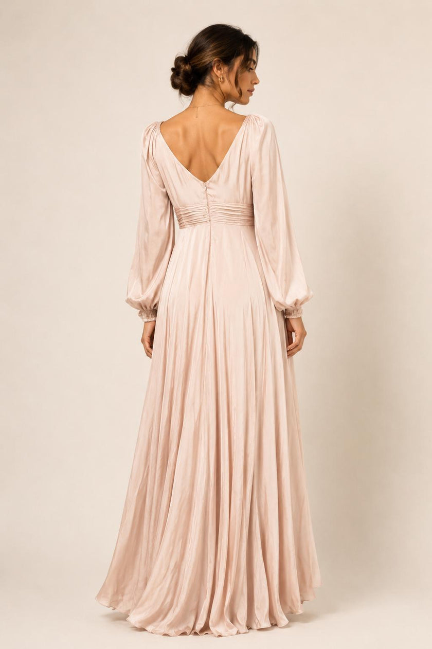 Tina Long Sleeve Evening Maxi Dress