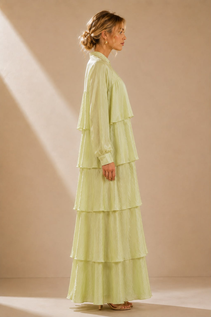 Veronica Tiered Tie-Neck Maxi Dress