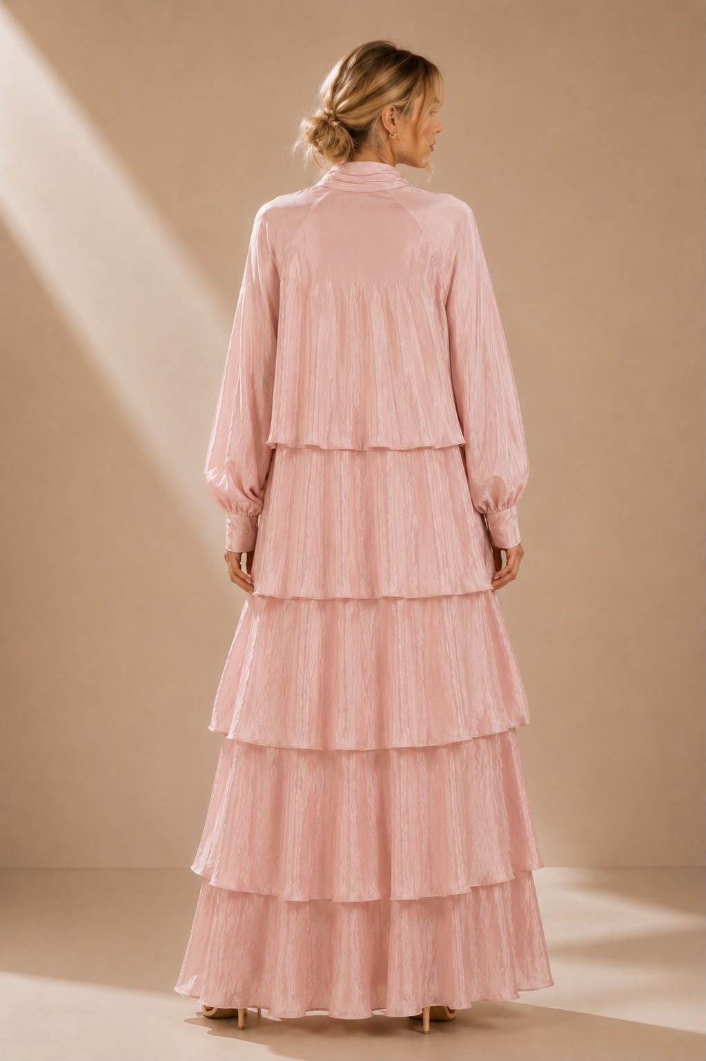 Veronica Tiered Tie-Neck Maxi Dress