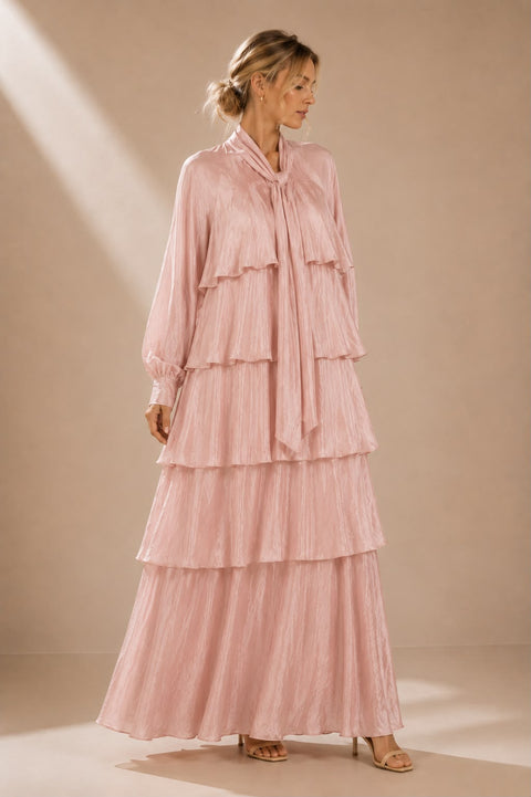 Veronica Tiered Tie-Neck Maxi Dress