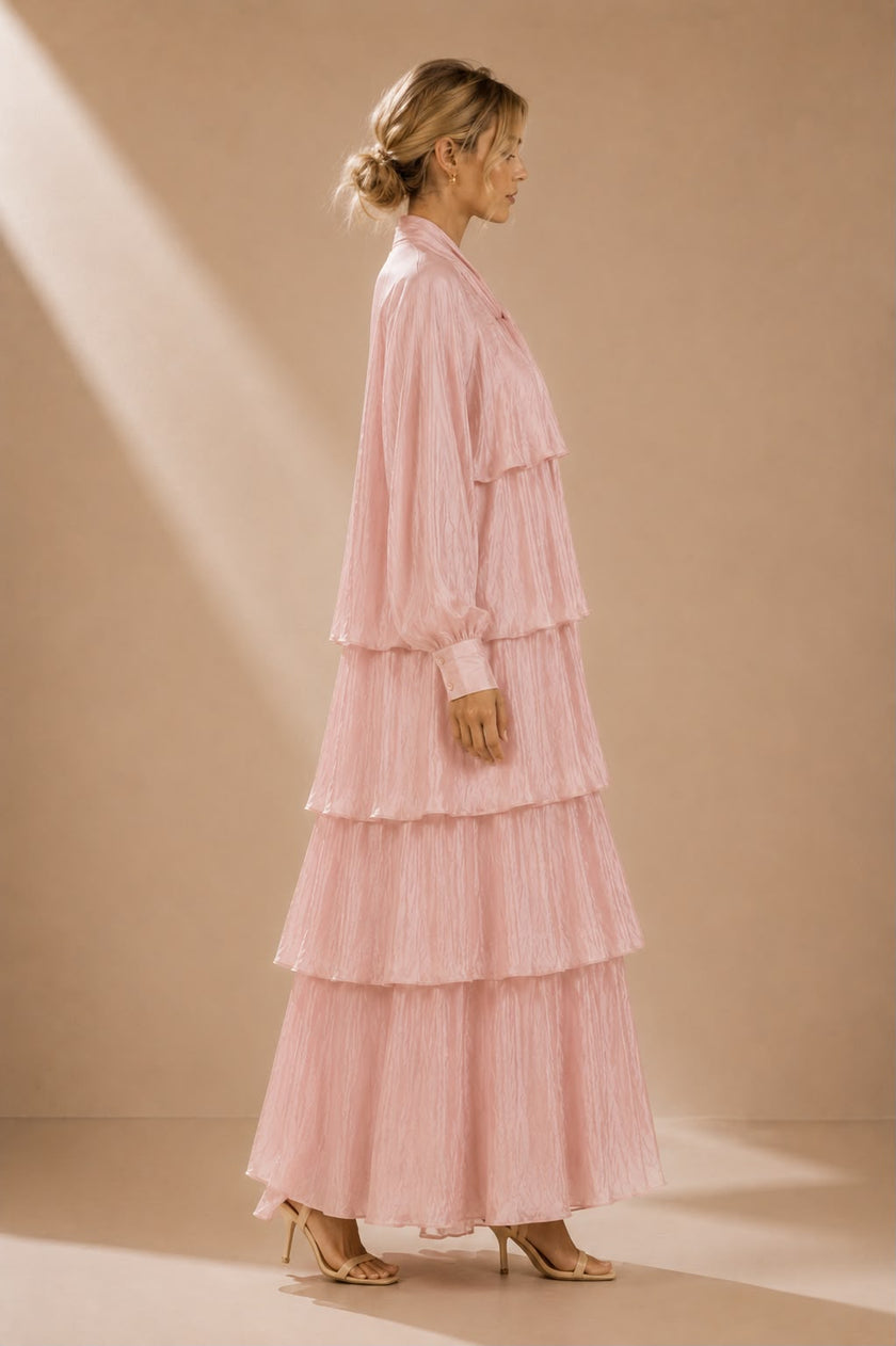 Veronica Tiered Tie-Neck Maxi Dress