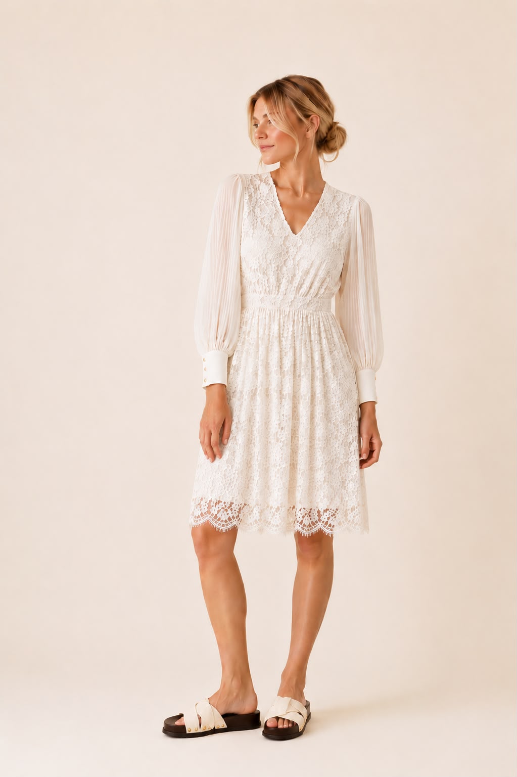 Maud Lace Midi Dress