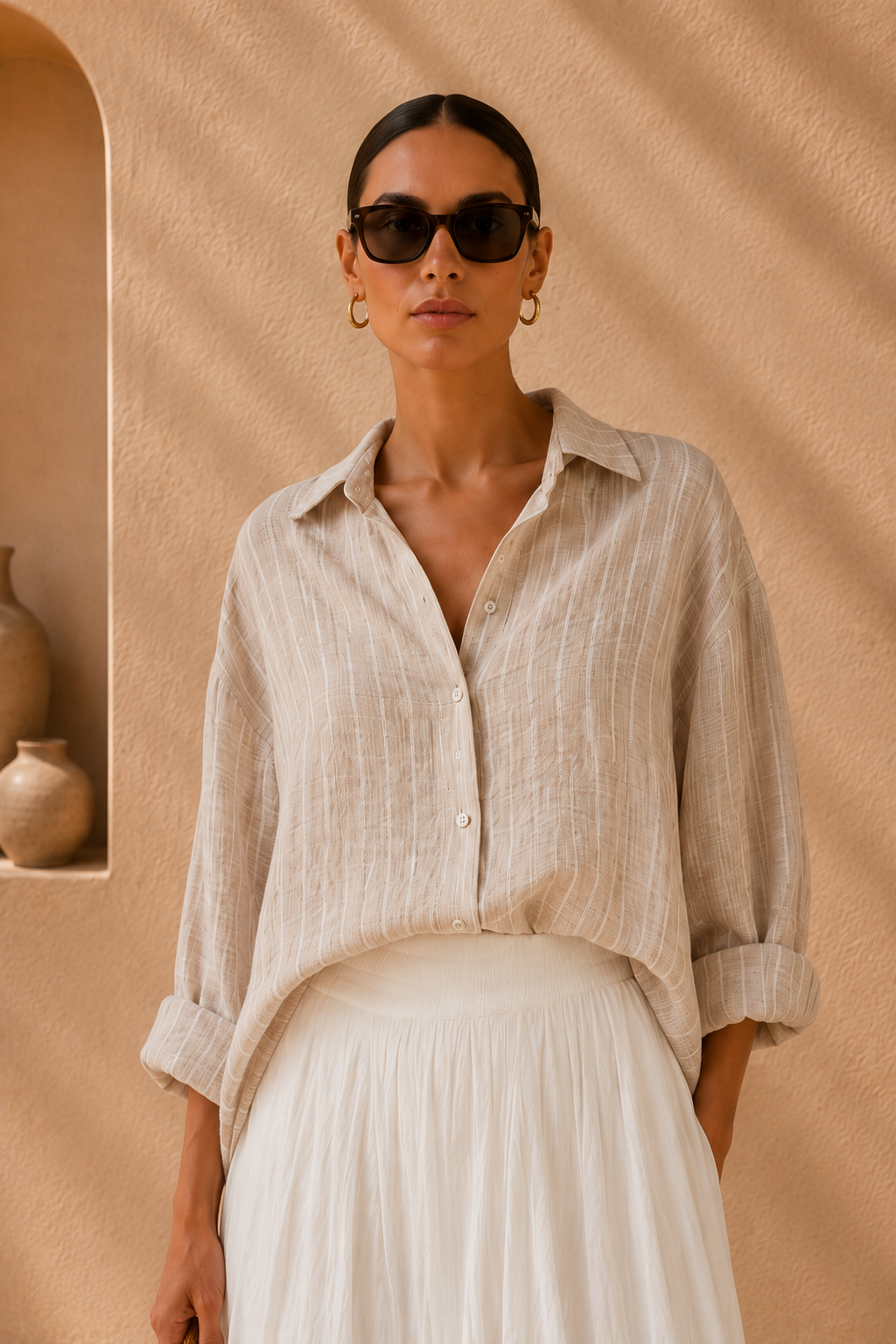 Sarah Pinstripe Relaxed Blouse