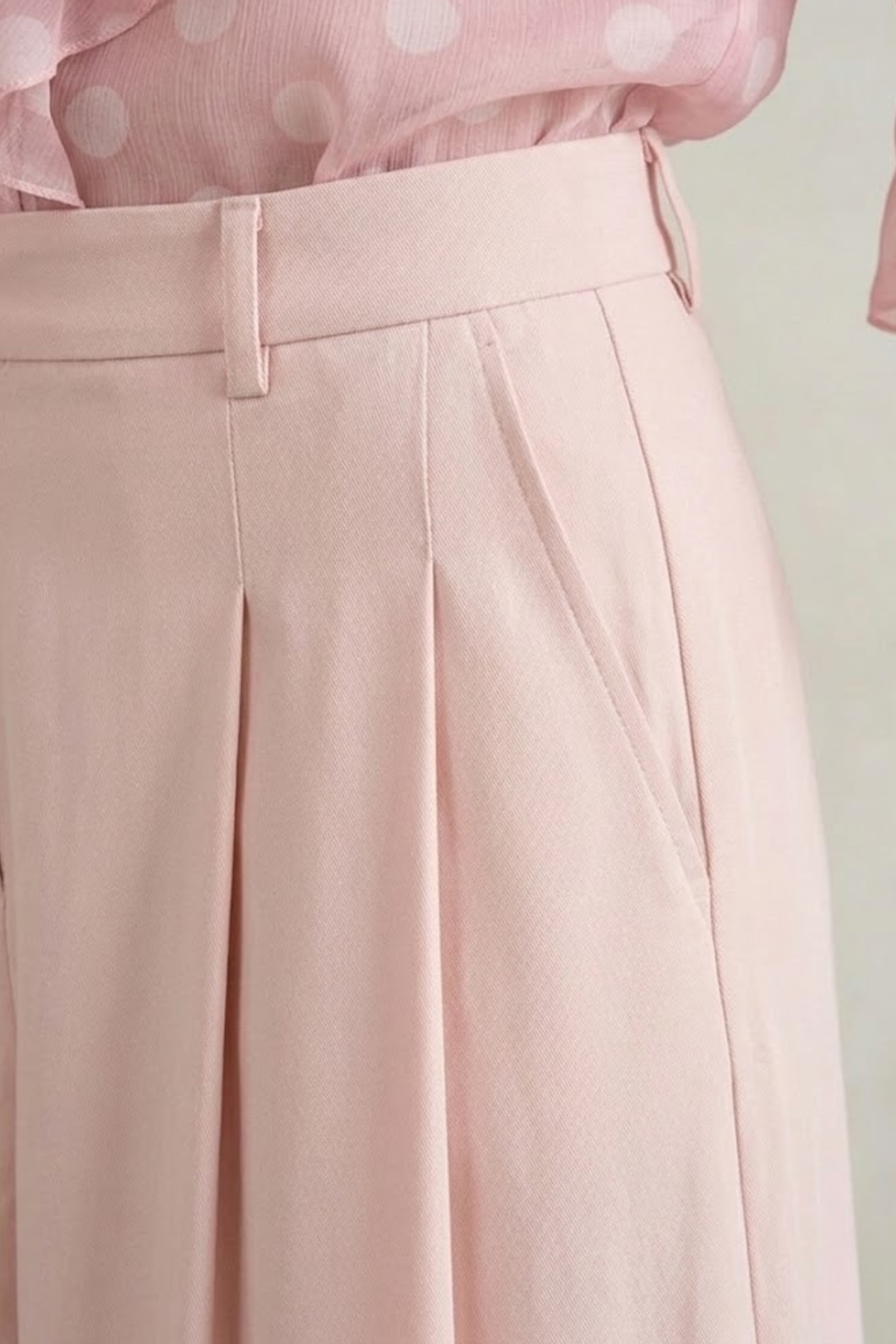Joanne High-Waisted Pleated Maxi Skirt in Blush Pink